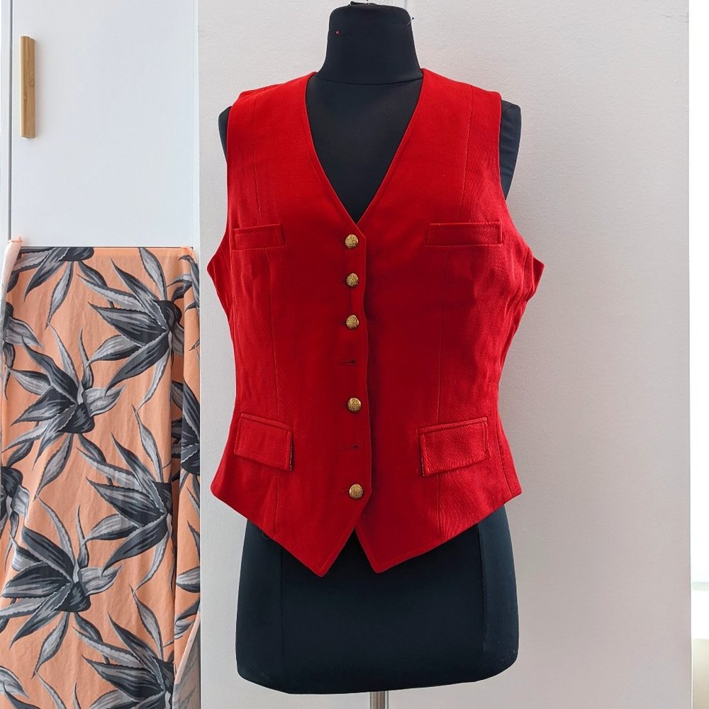 Vintage Lauren by Ralph Lauren Red Wool Suit Vest
